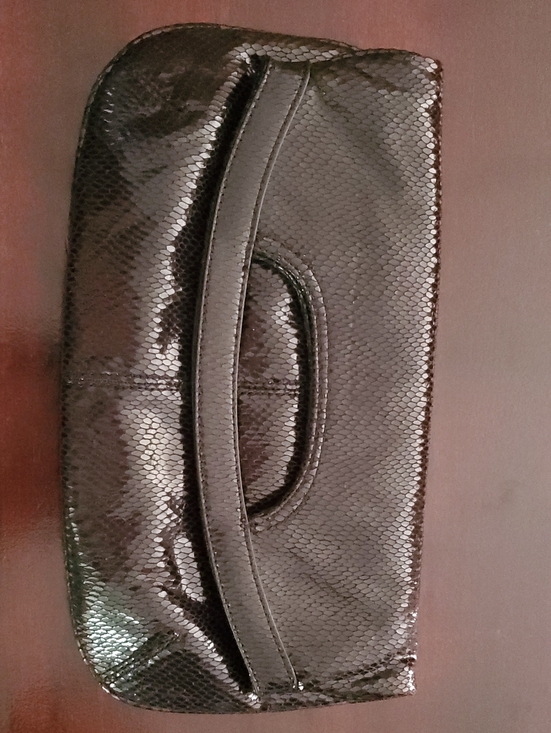 Nine West Handbags - Nine West Black Textured Snake-Embossed Clutch